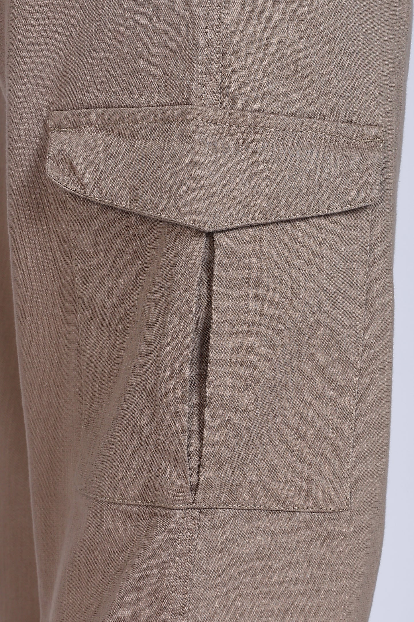 Slim Fit Six Pocket Beige Cargos