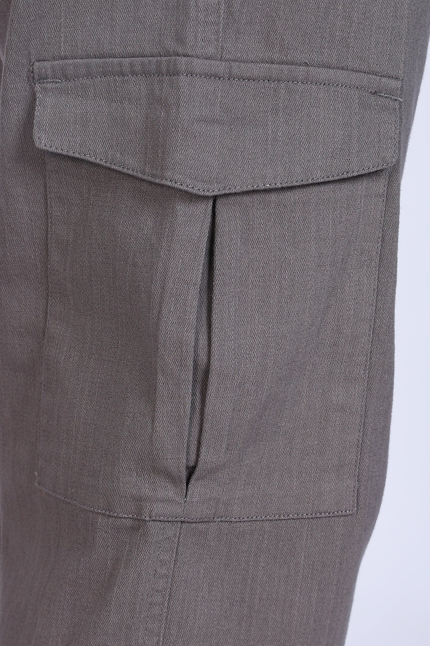 Slim Fit Six Pocket Grey Cargos