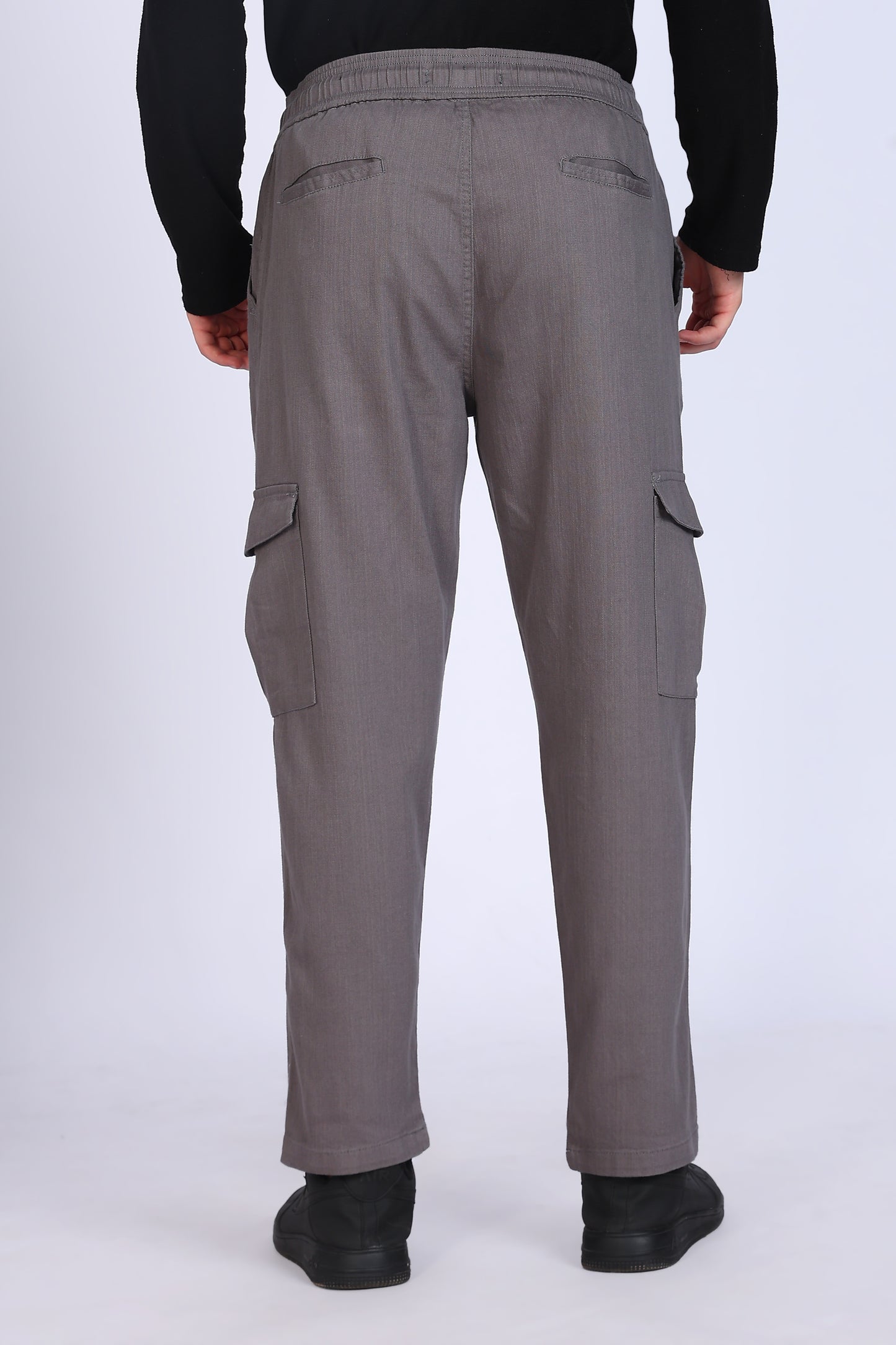 Slim Fit Six Pocket Grey Cargos