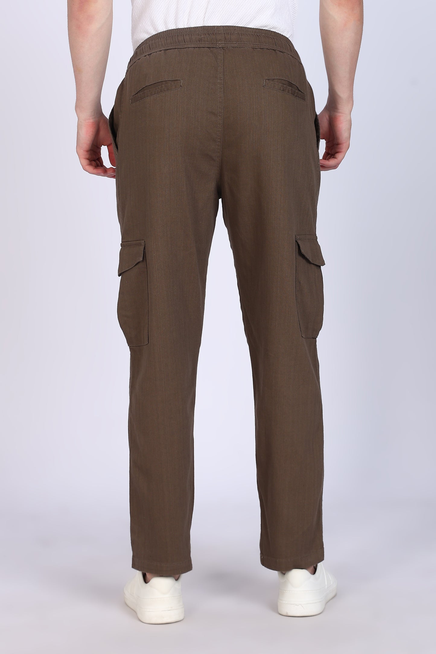 Slim Fit Six Pocket Brown Cargos