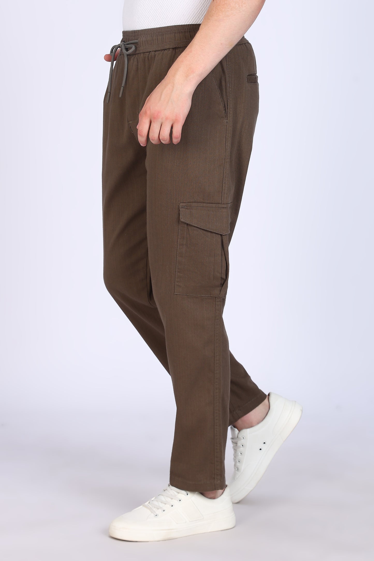 Slim Fit Six Pocket Brown Cargos