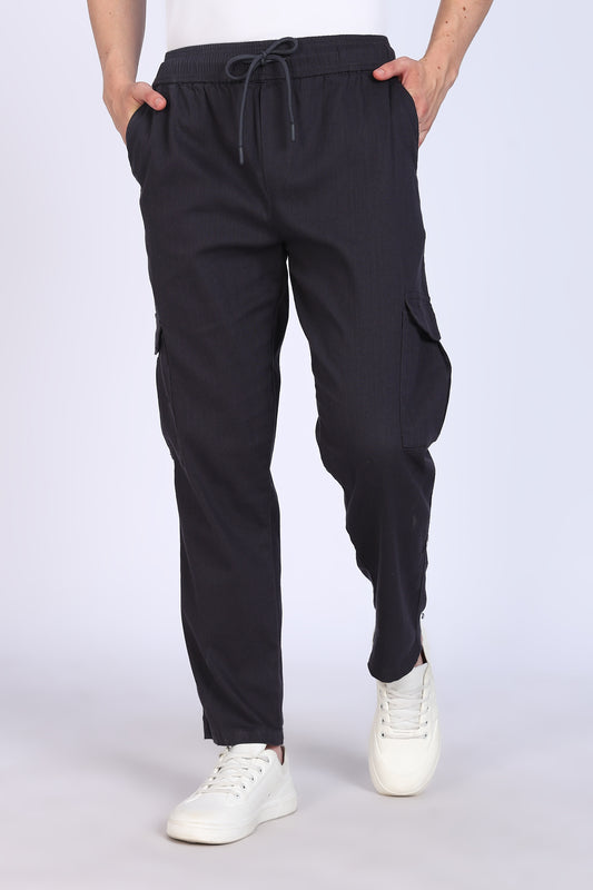 Slim Fit Six Pocket Dark Grey Cargos