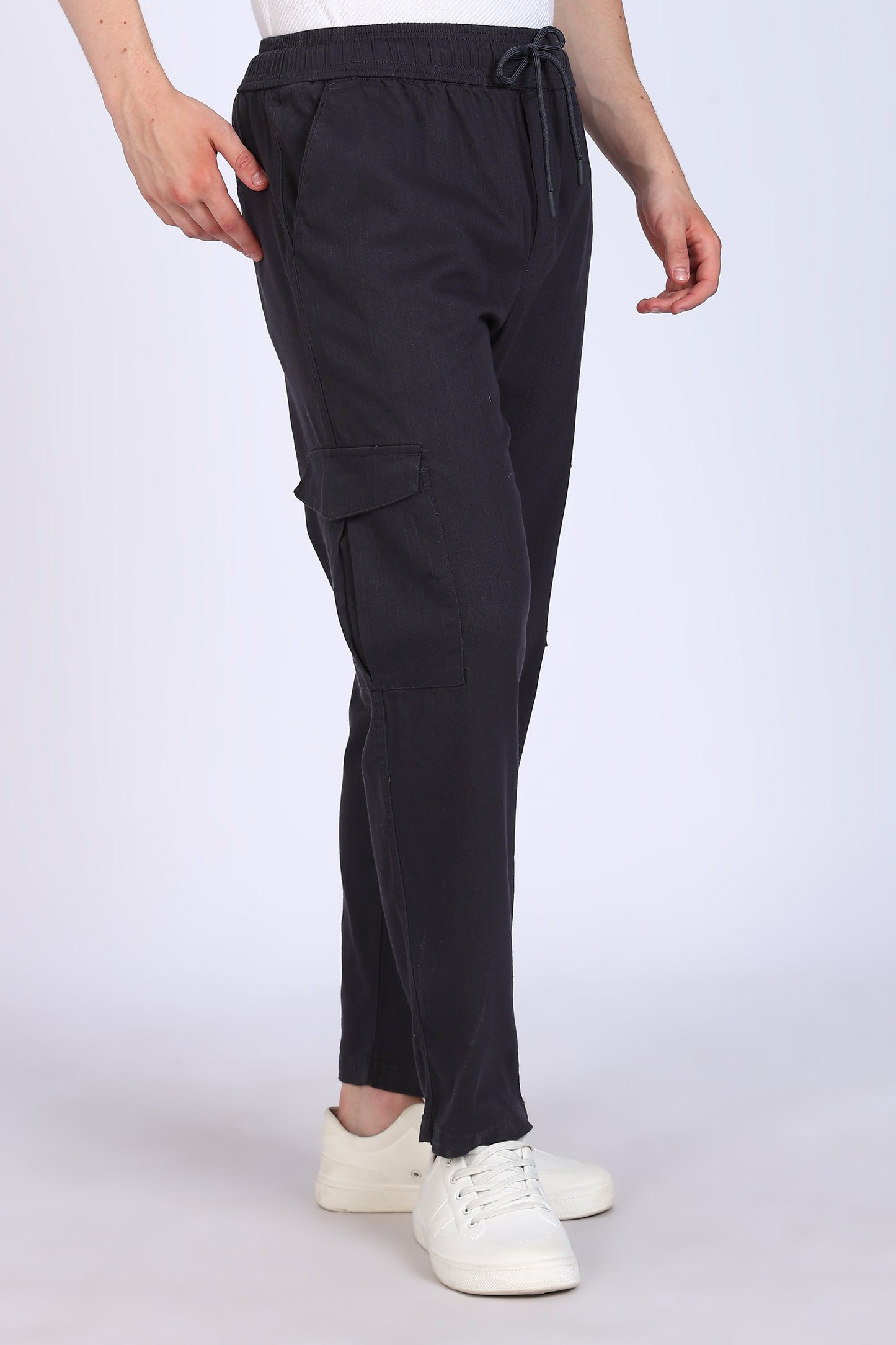 Slim Fit Six Pocket Dark Grey Cargos