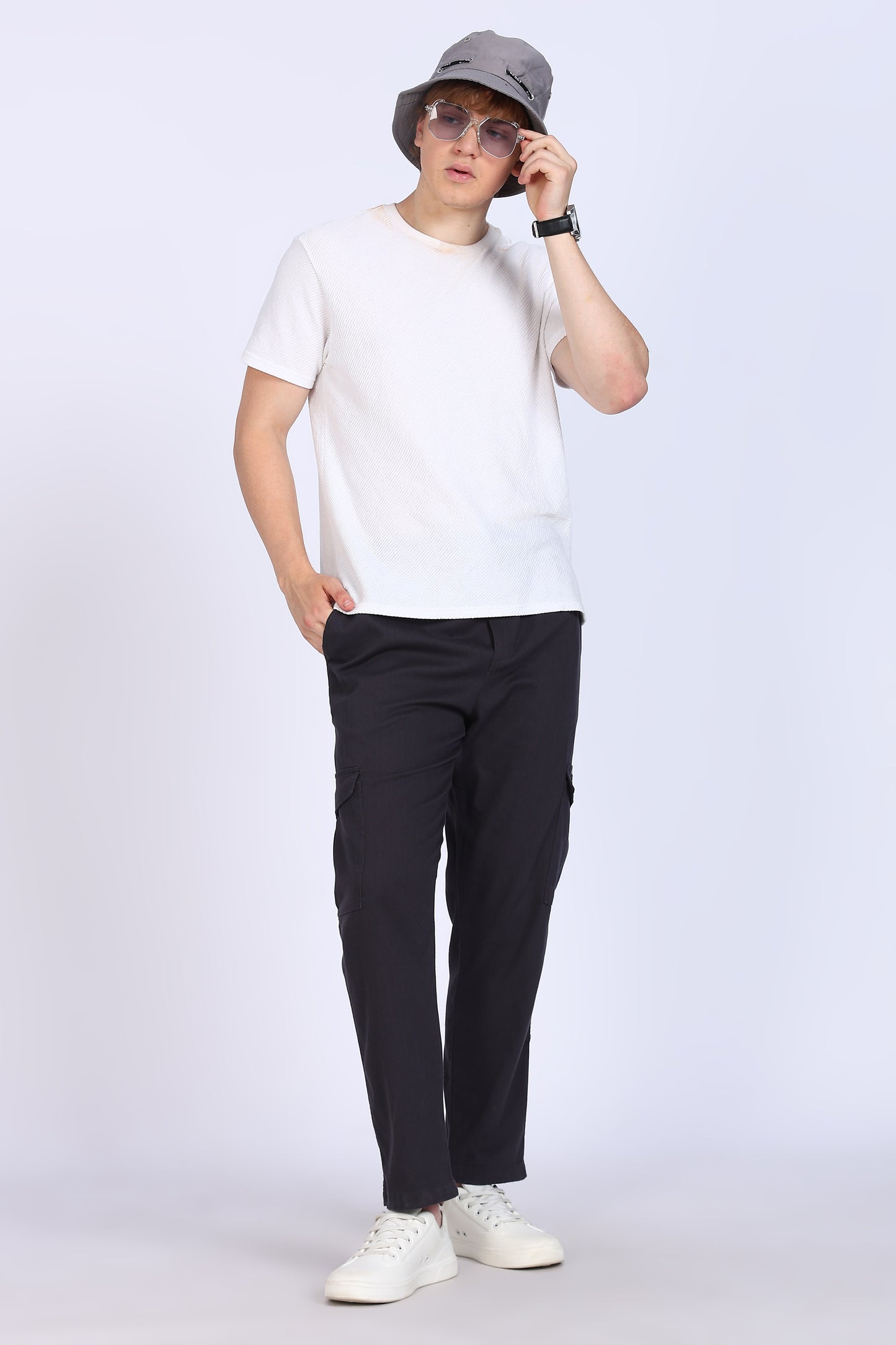 Slim Fit Six Pocket Dark Grey Cargos