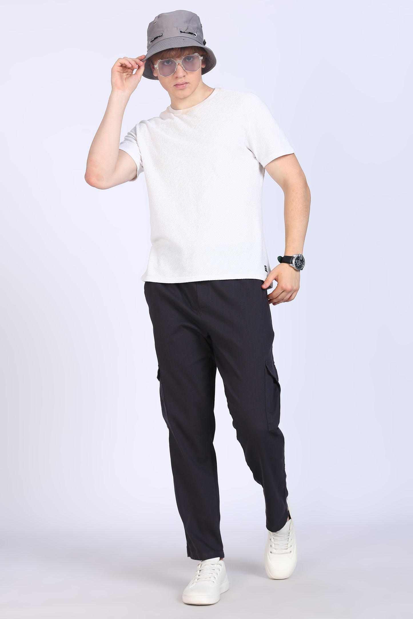 Slim Fit Six Pocket Dark Grey Cargos