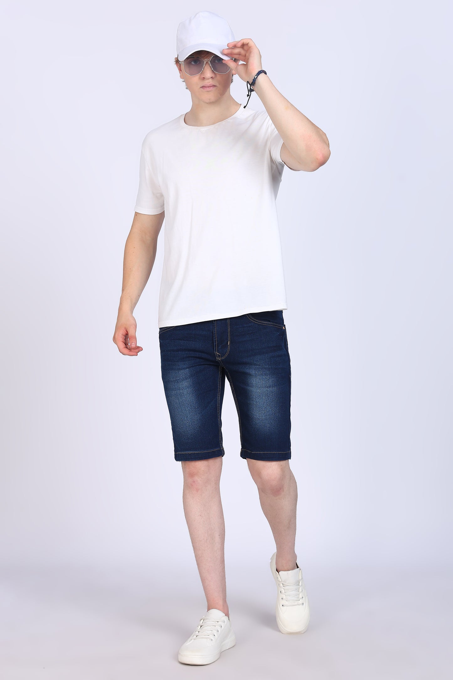Slim Fit Dark Blue Denim Shorts