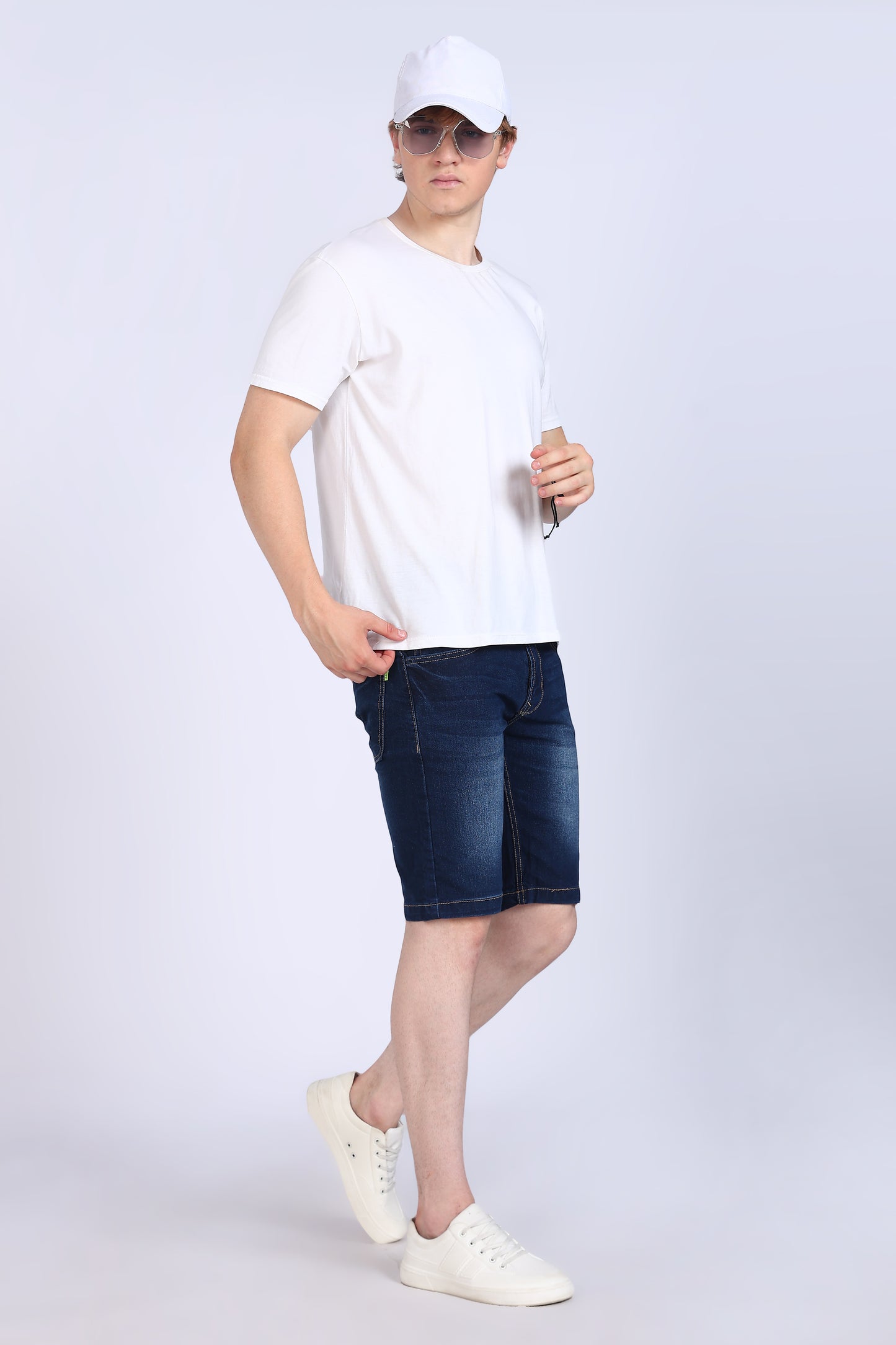 Slim Fit Dark Blue Denim Shorts
