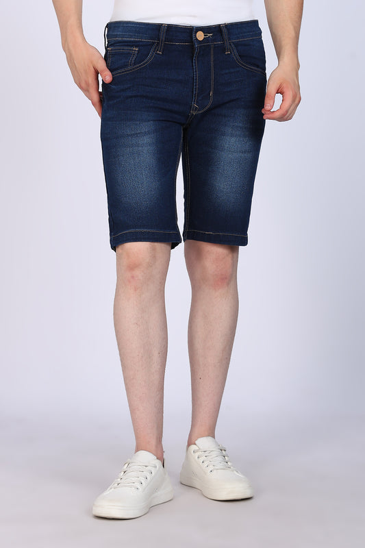 Slim Fit Dark Blue Denim Shorts
