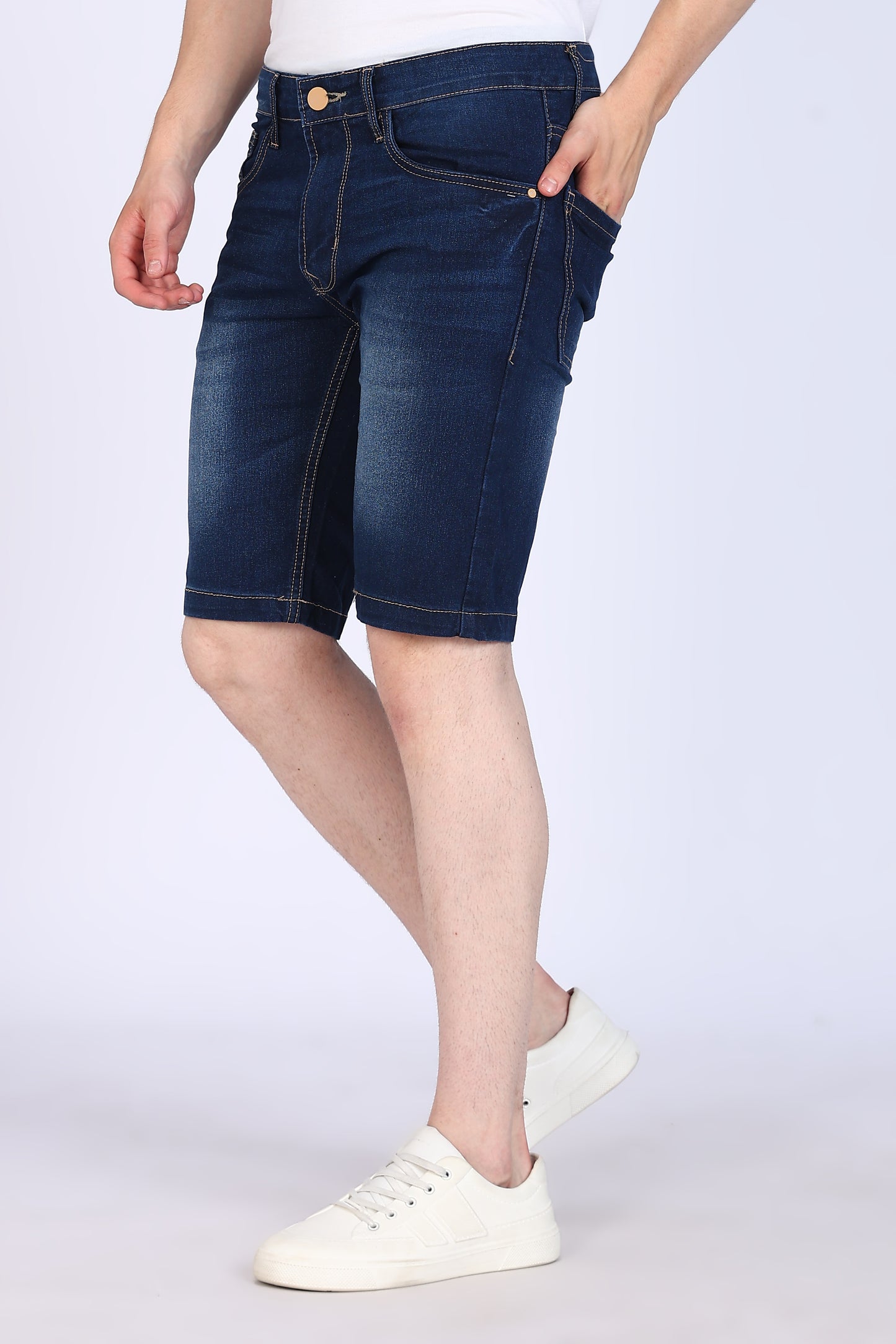 Slim Fit Dark Blue Denim Shorts