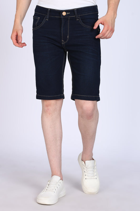 Slim Fit Dark Blue Denim Shorts