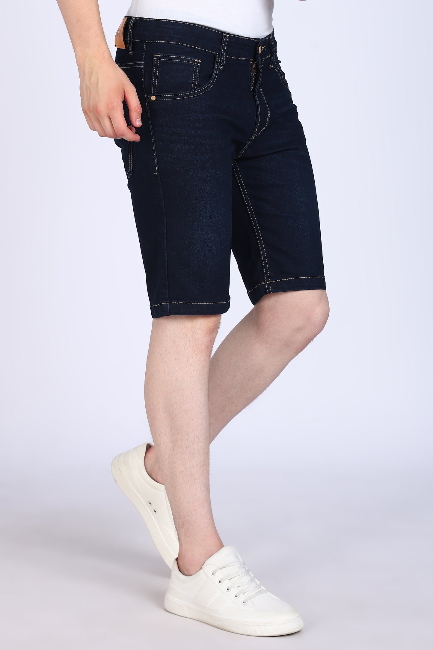 Slim Fit Dark Blue Denim Shorts