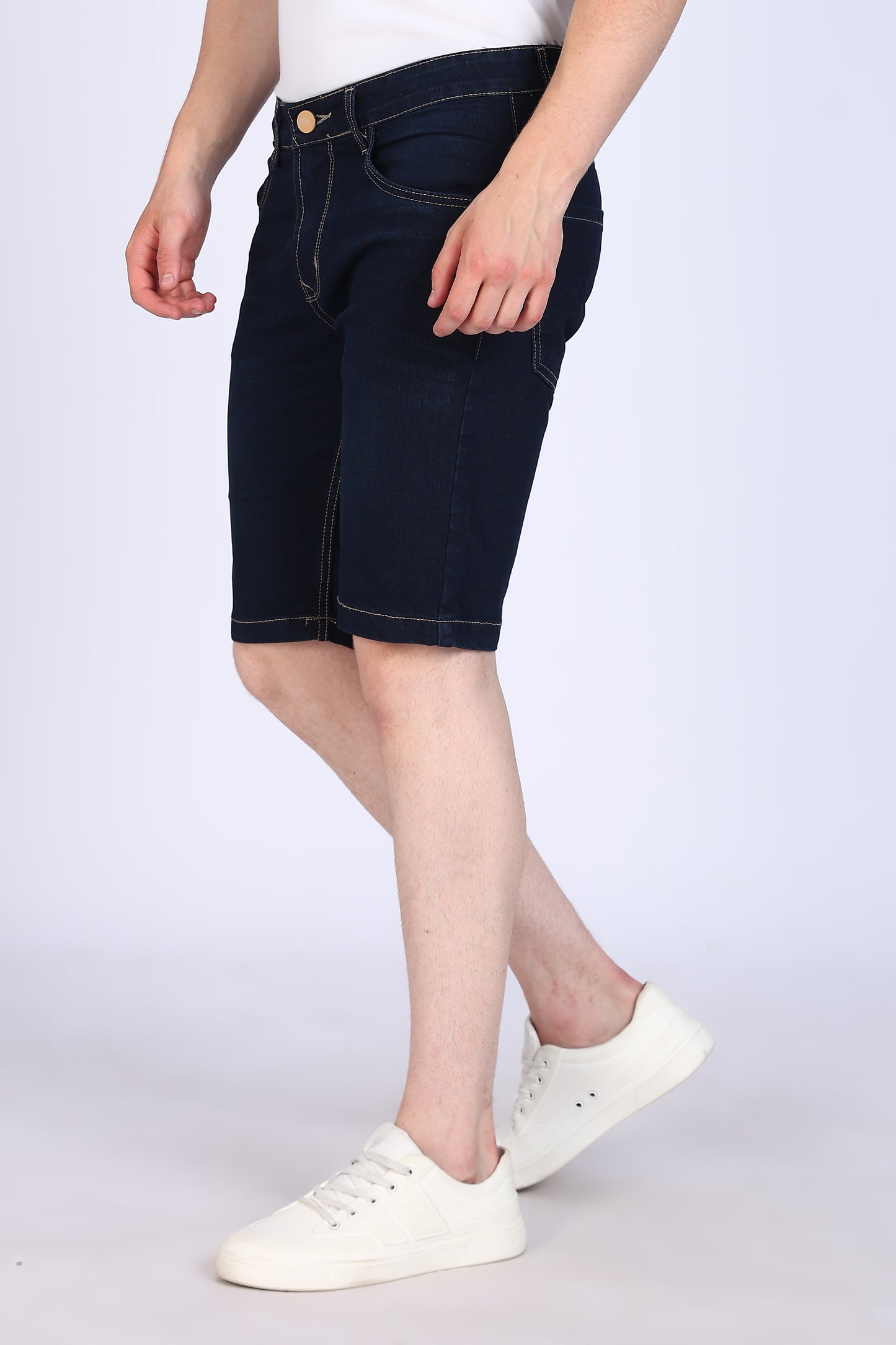 Slim Fit Dark Blue Denim Shorts