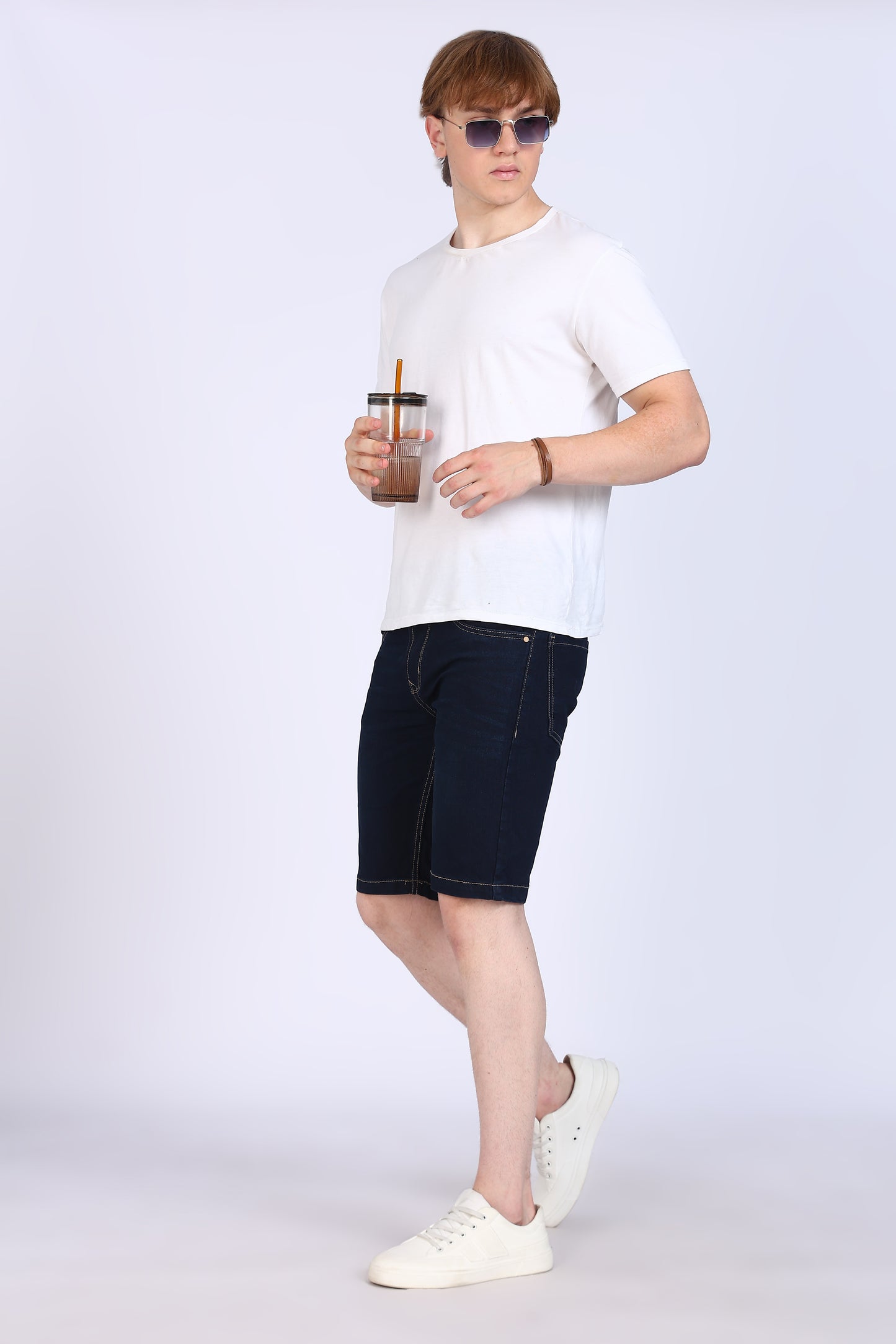 Slim Fit Dark Blue Denim Shorts