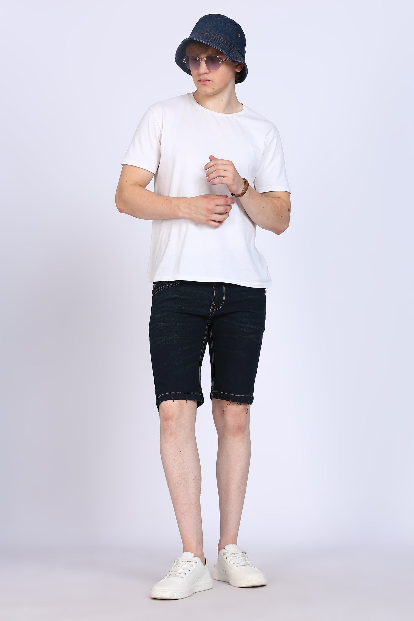 Slim Fit Dark Blue Denim Shorts