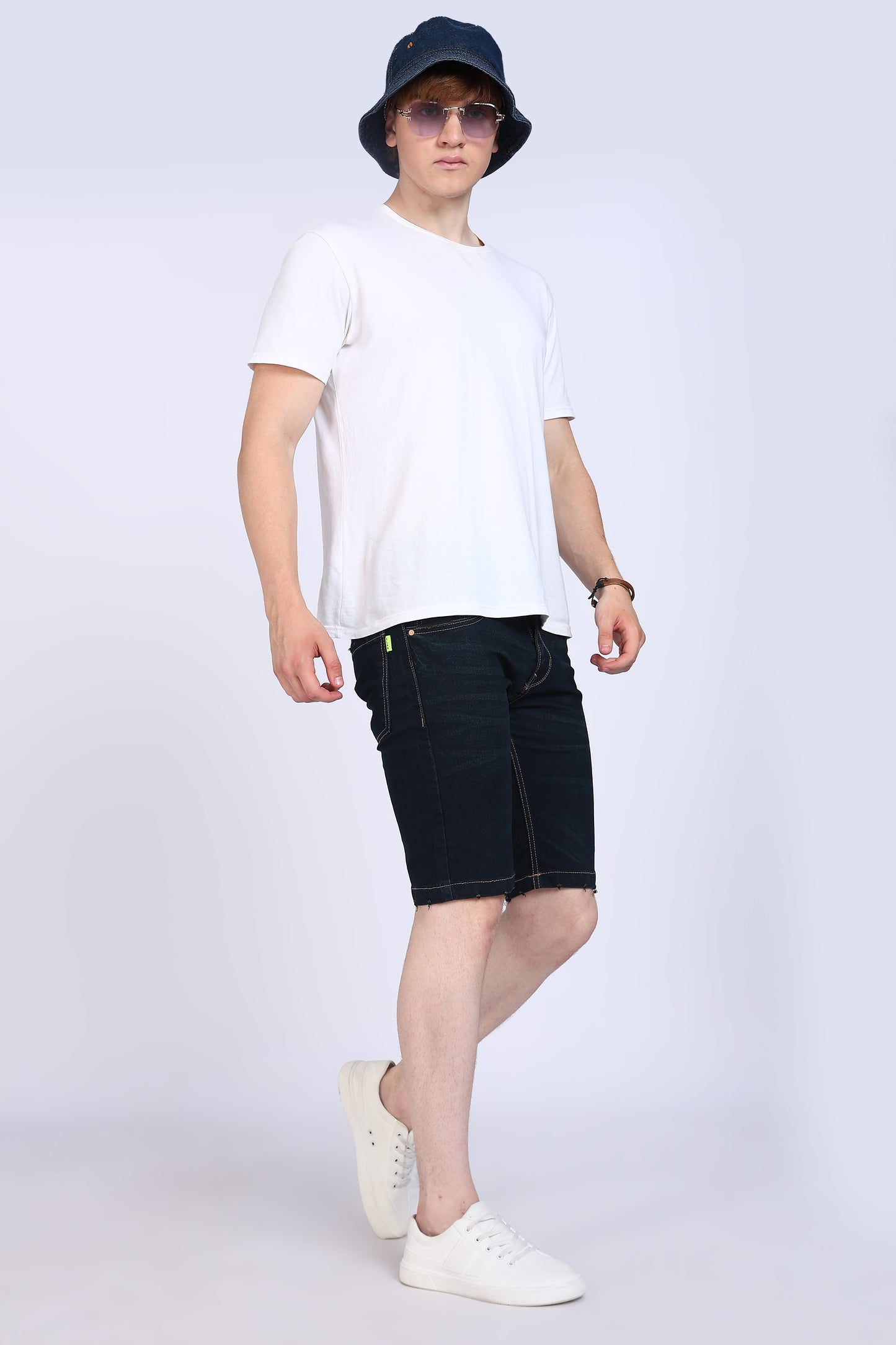 Slim Fit Dark Blue Denim Shorts