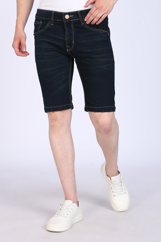Slim Fit Dark Blue Denim Shorts