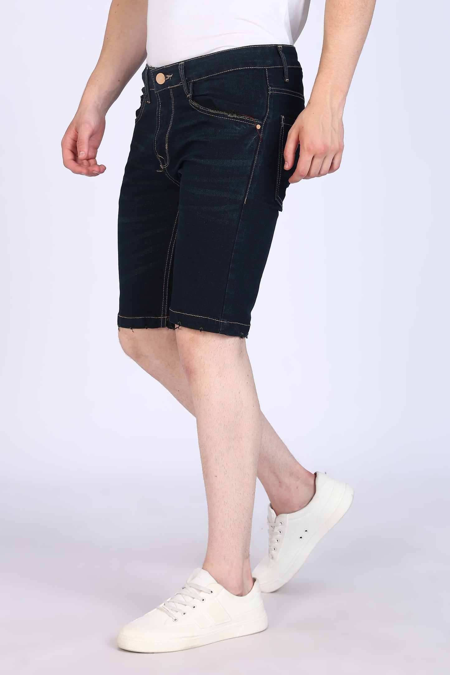 Slim Fit Dark Blue Denim Shorts