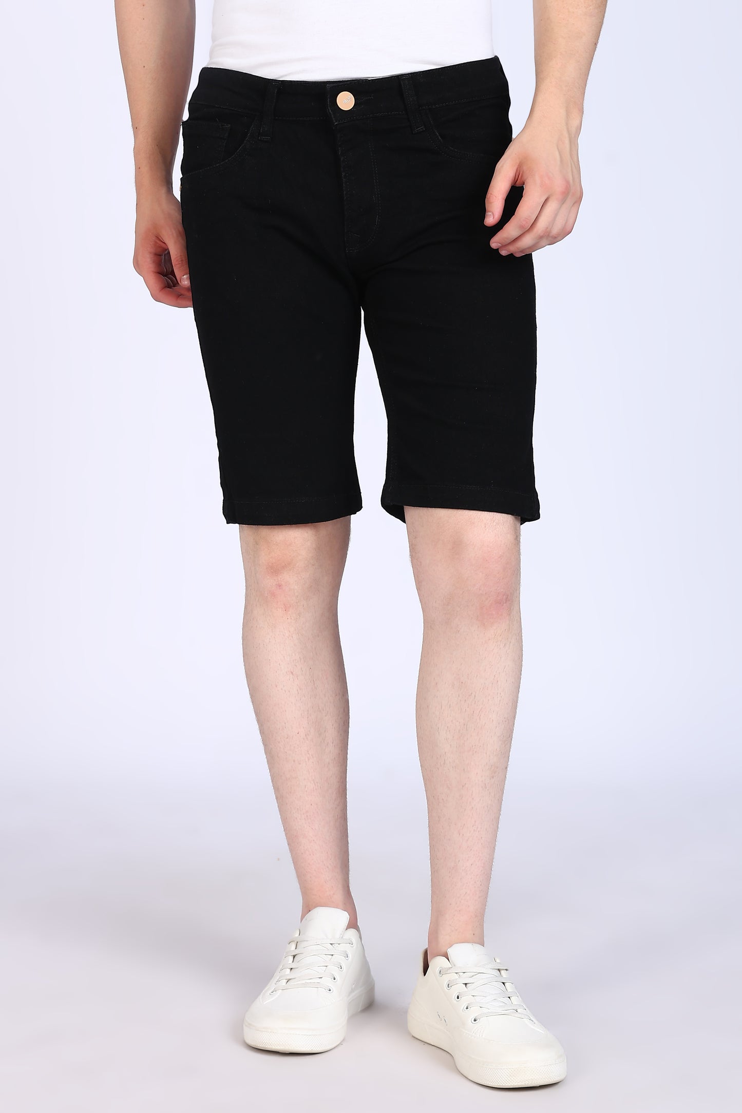Slim Fit Black Denim Shorts