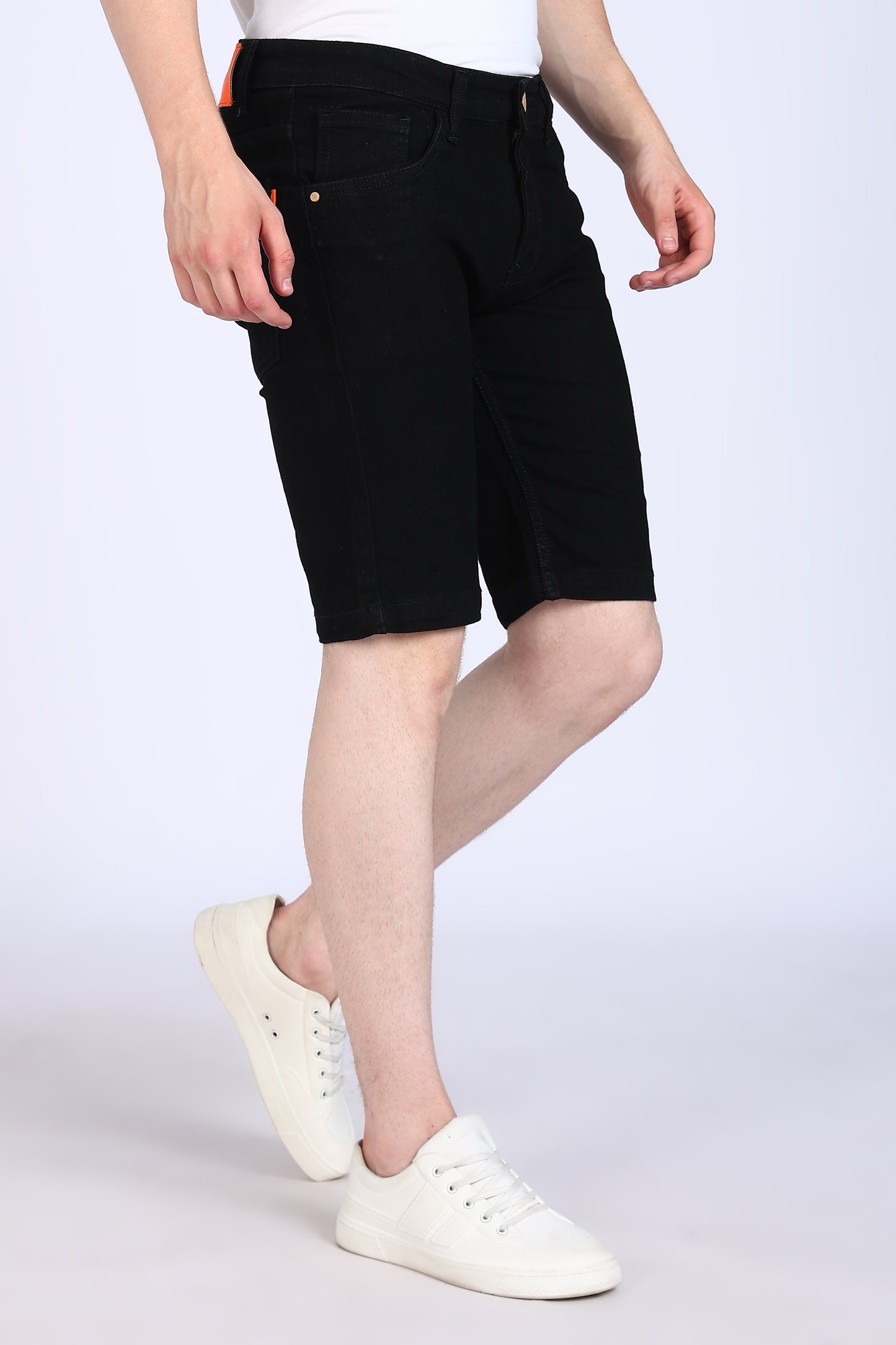 Slim Fit Black Denim Shorts