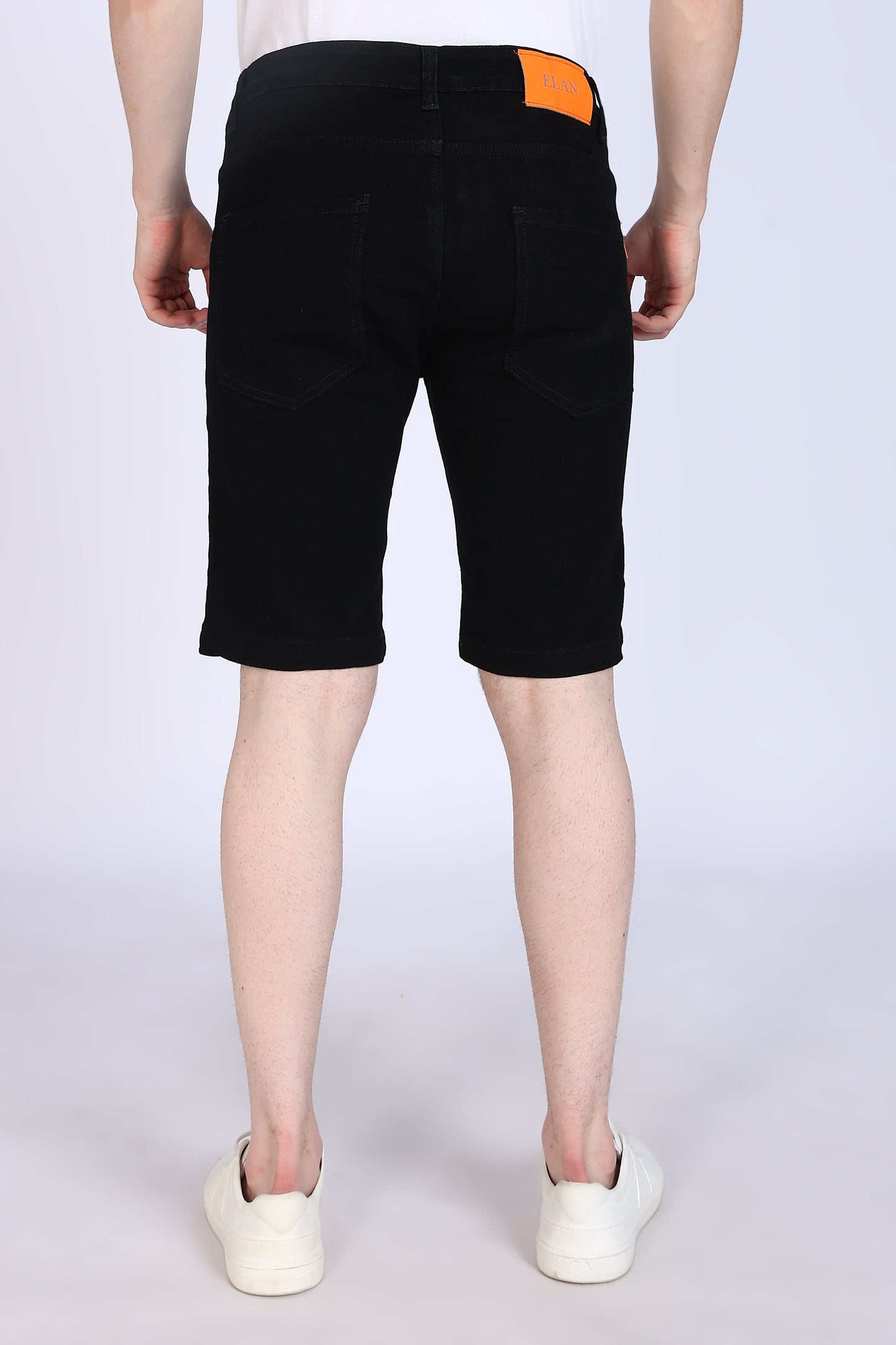 Slim Fit Black Denim Shorts