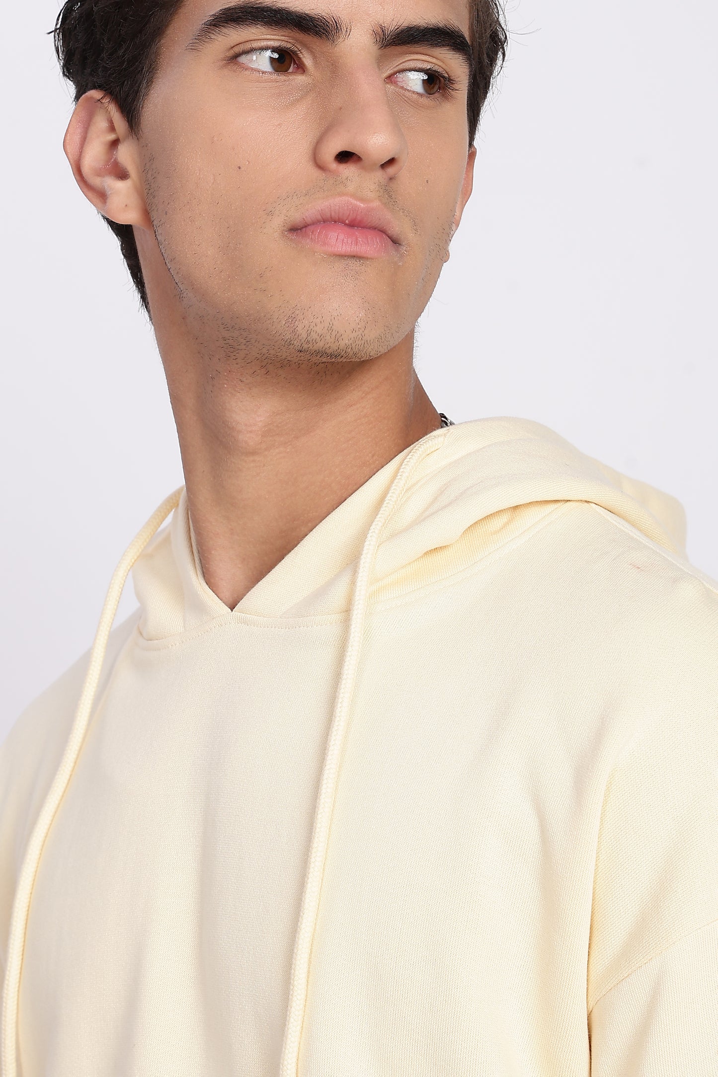 Light Beige Minimal Hoodie