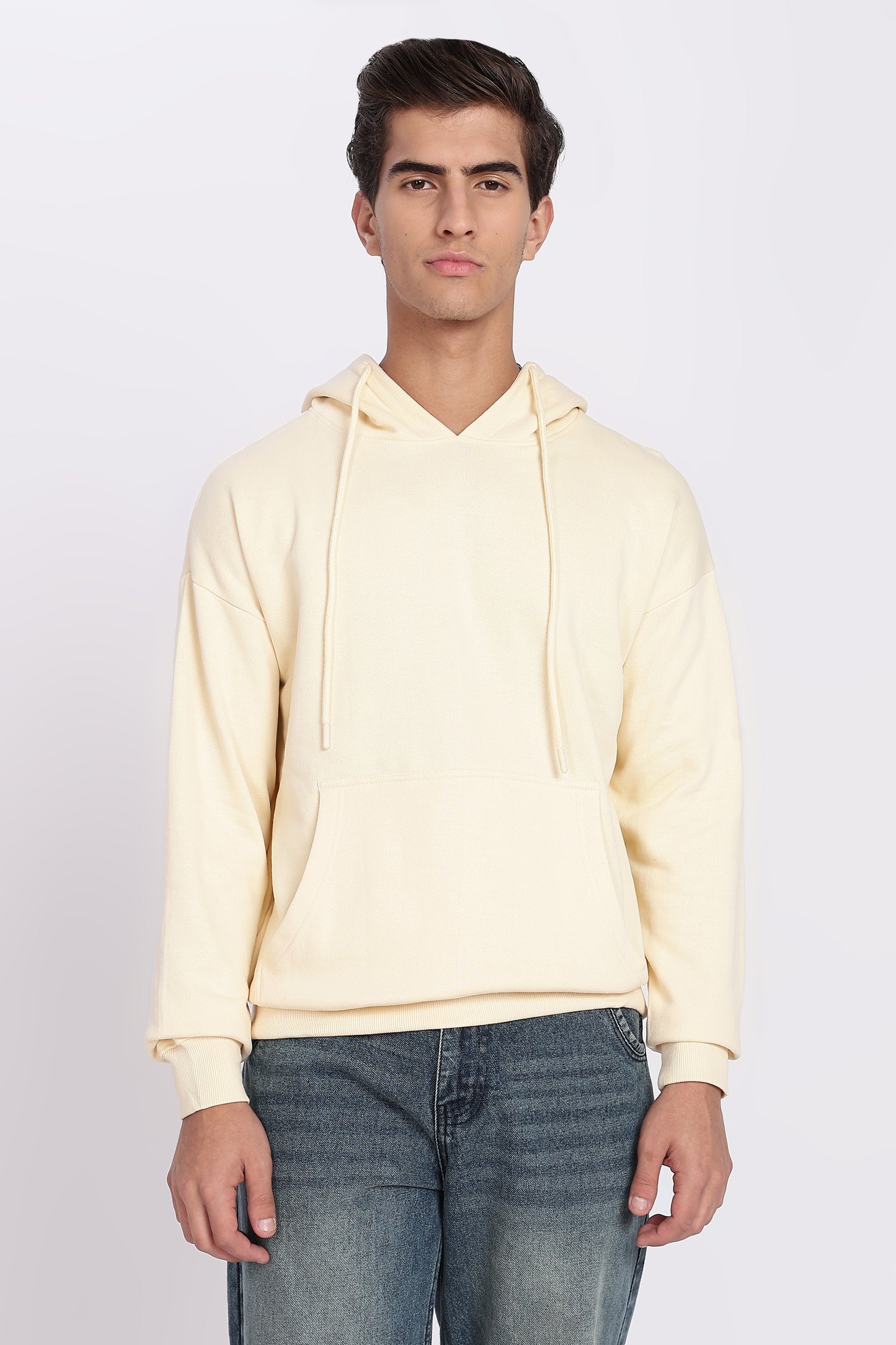 Light Beige Minimal Hoodie