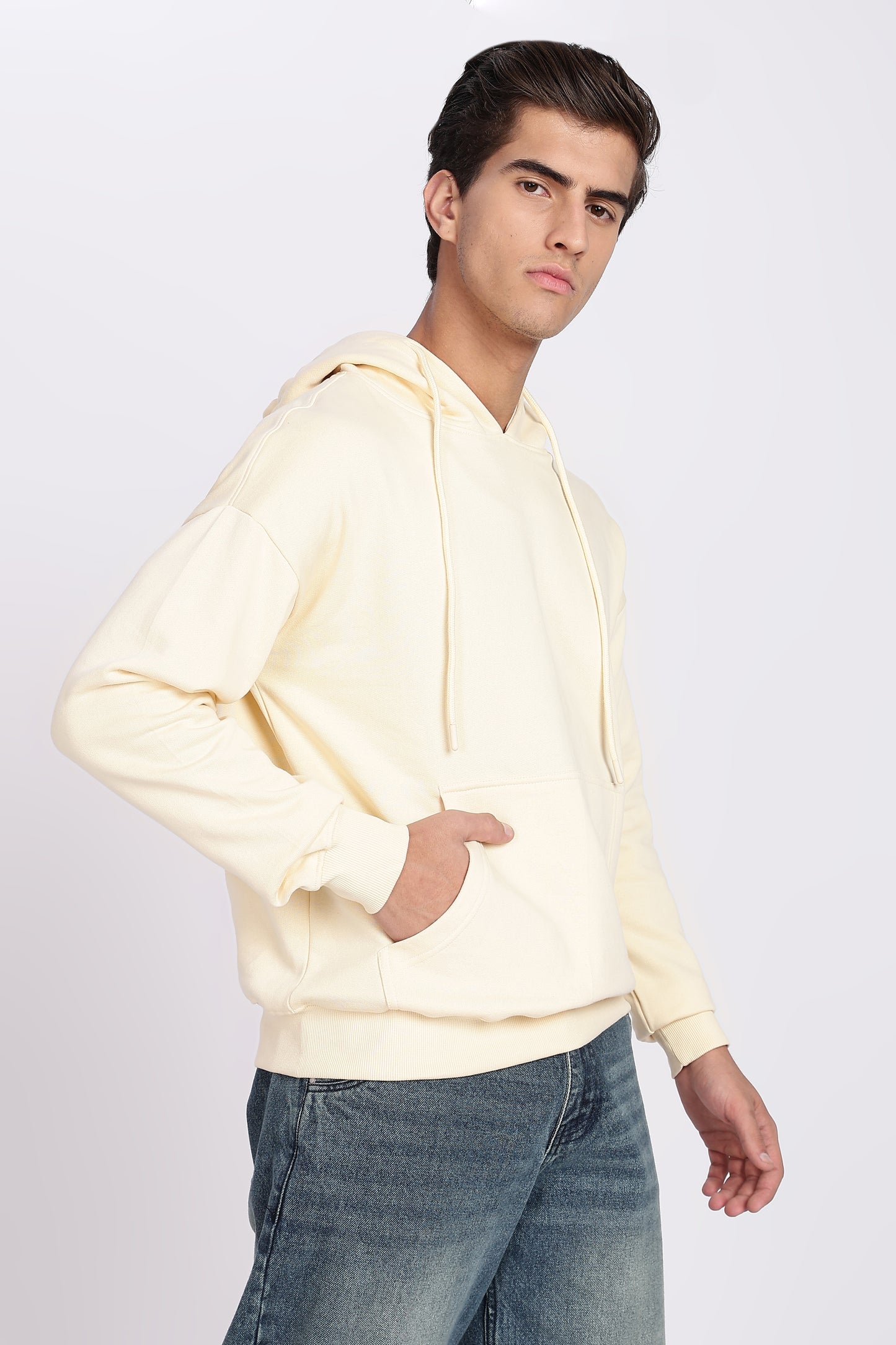 Light Beige Minimal Hoodie