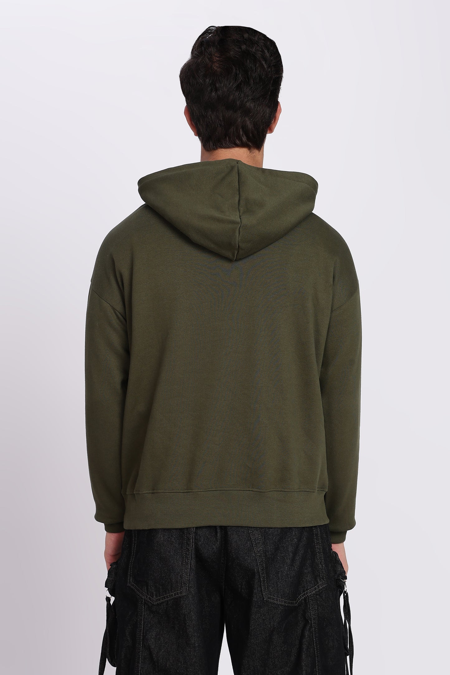 Olive Green Minimal Hoodie