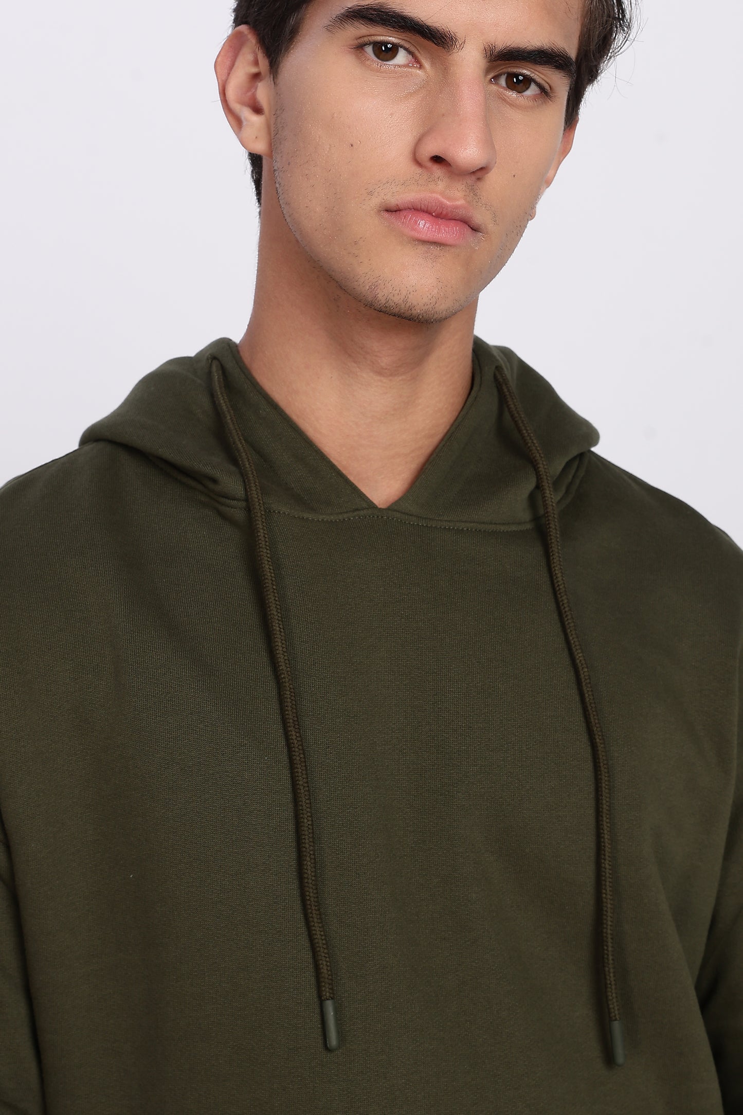 Olive Green Minimal Hoodie