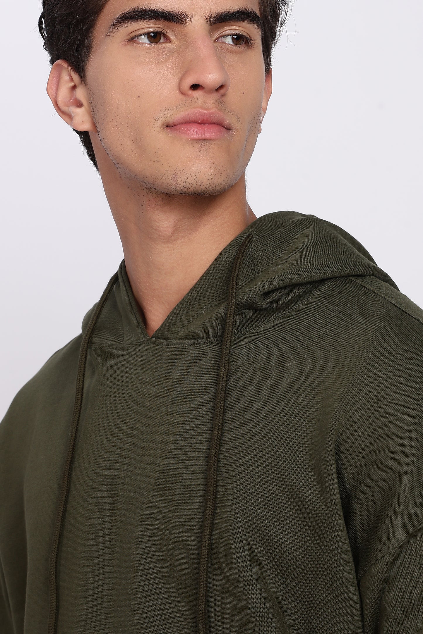 Olive Green Minimal Hoodie
