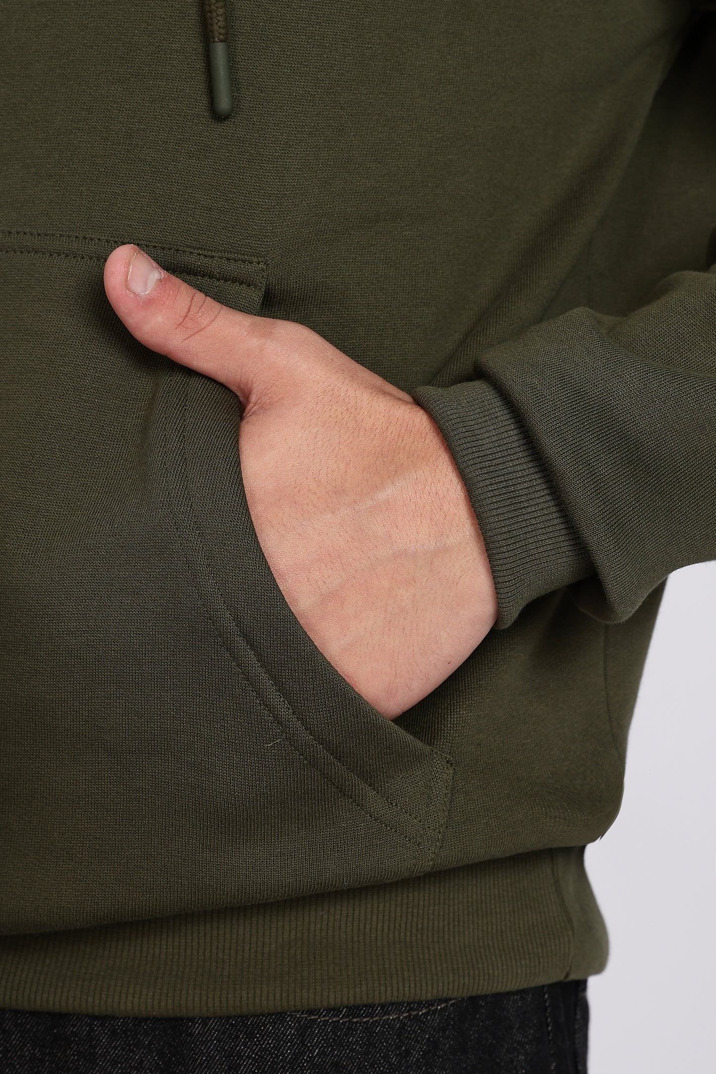 Olive Green Minimal Hoodie