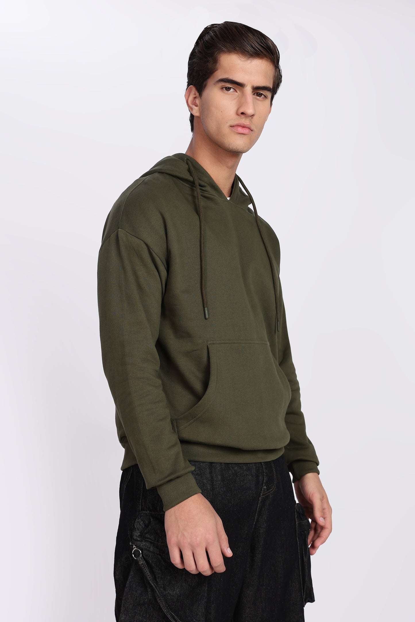 Olive Green Minimal Hoodie