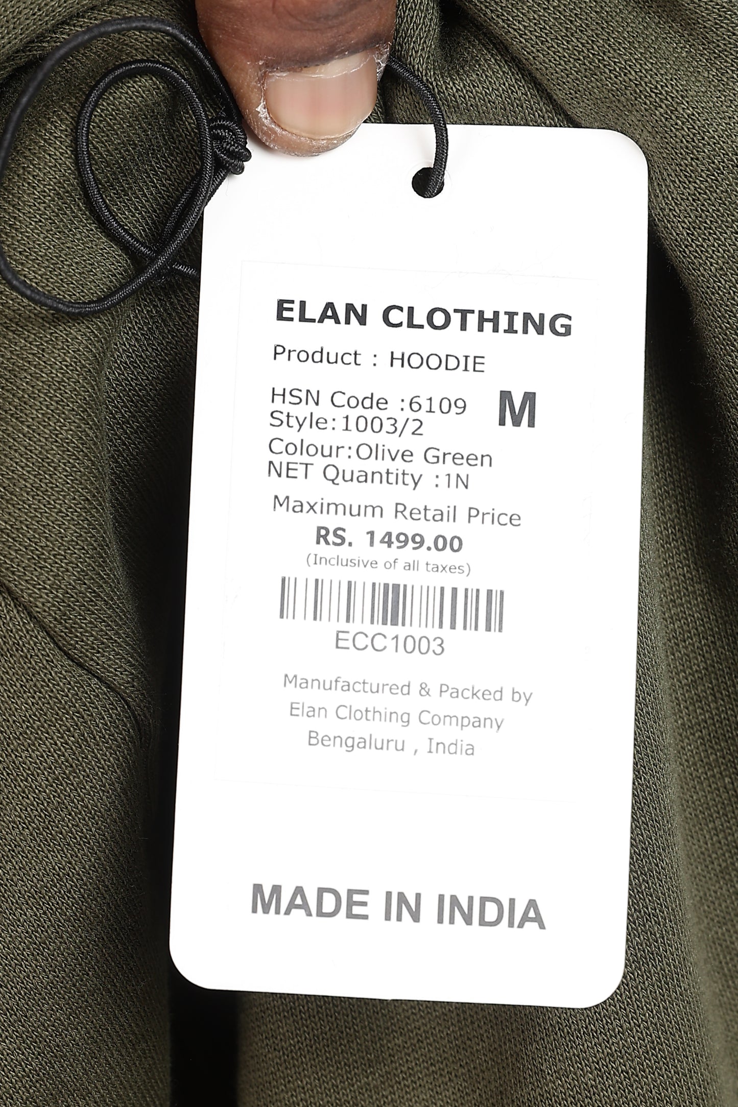 Olive Green Minimal Hoodie