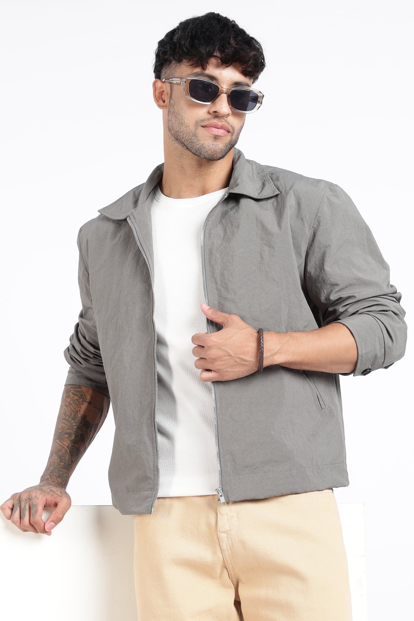 Premium Grey Wrinkle Designer Jacket