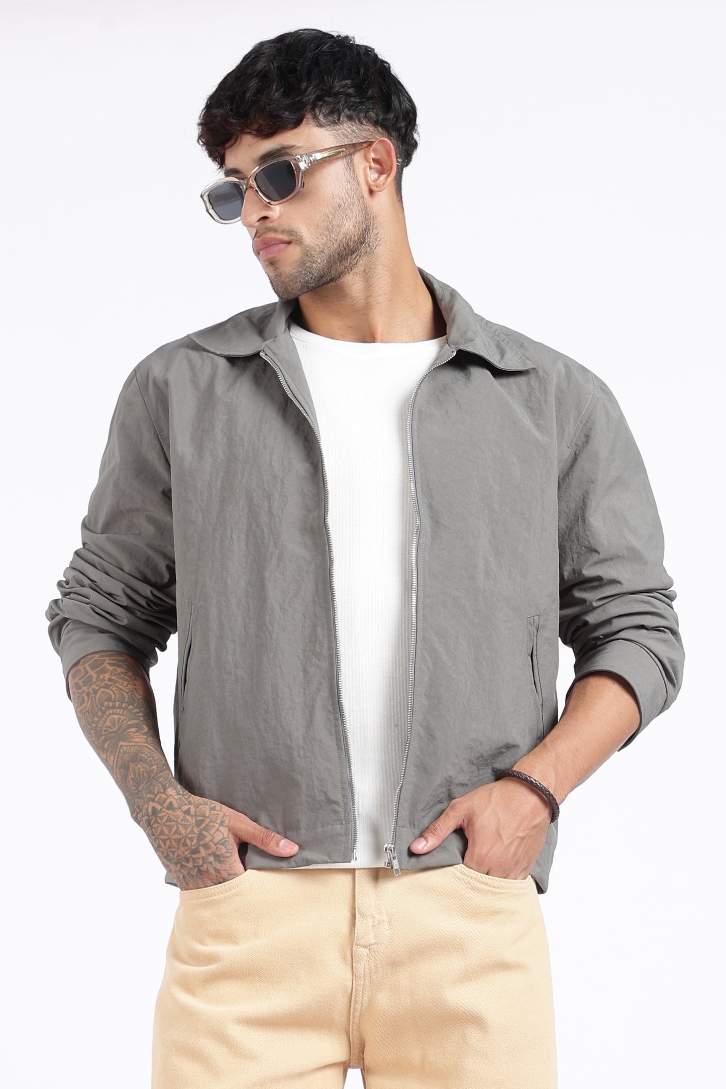 Premium Grey Wrinkle Designer Jacket