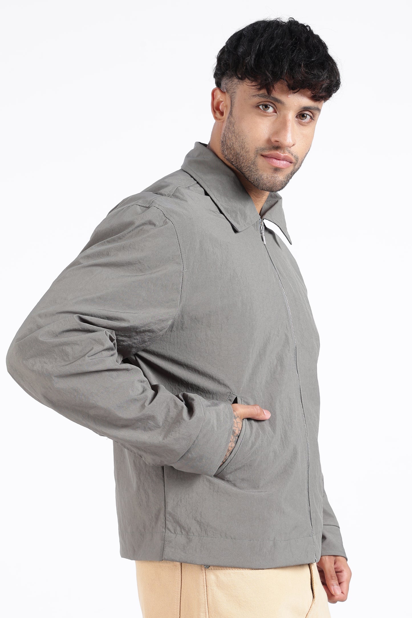 Premium Grey Wrinkle Designer Jacket