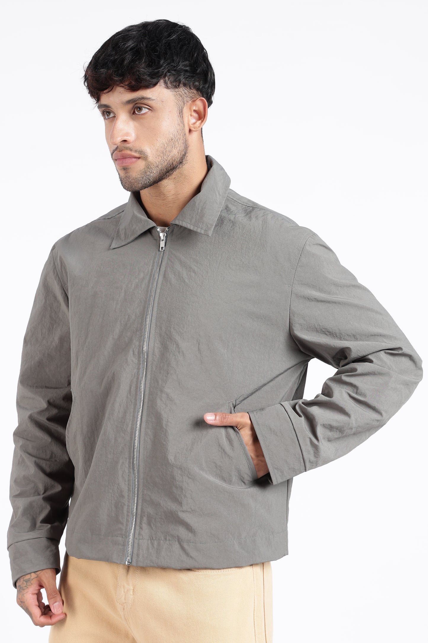 Premium Grey Wrinkle Designer Jacket