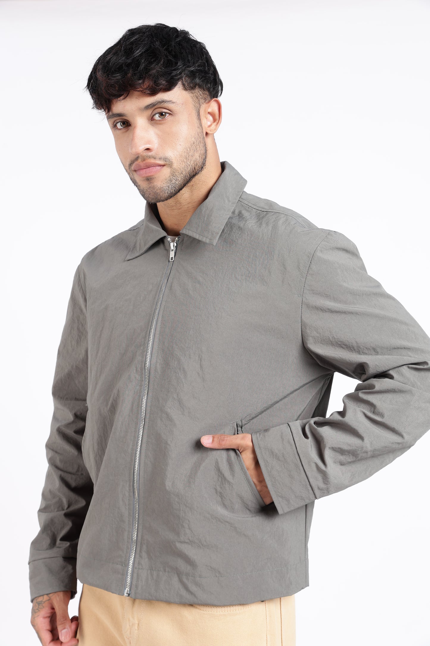 Premium Grey Wrinkle Designer Jacket