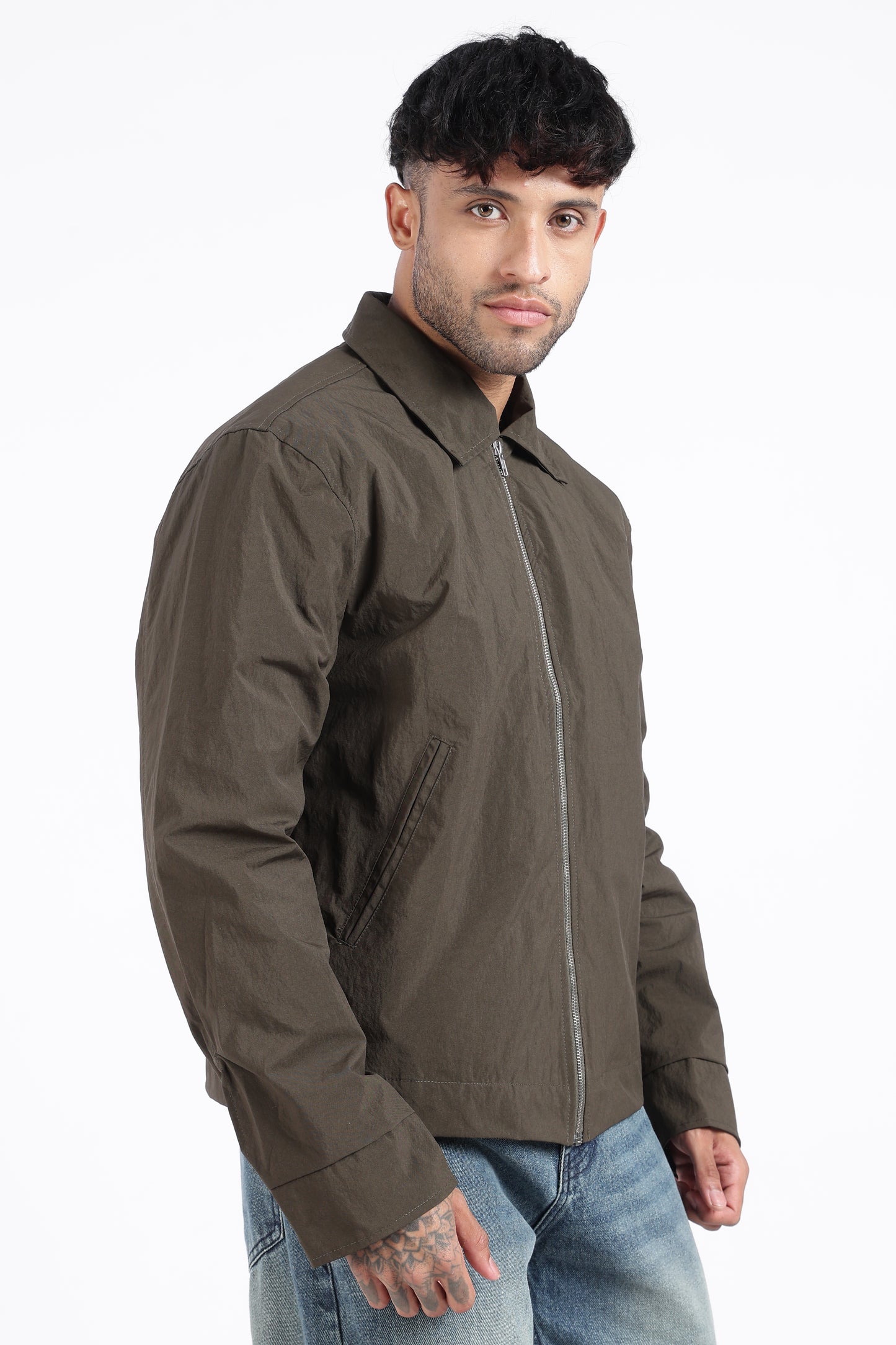 Premium Brown Wrinkle Designer Jacket
