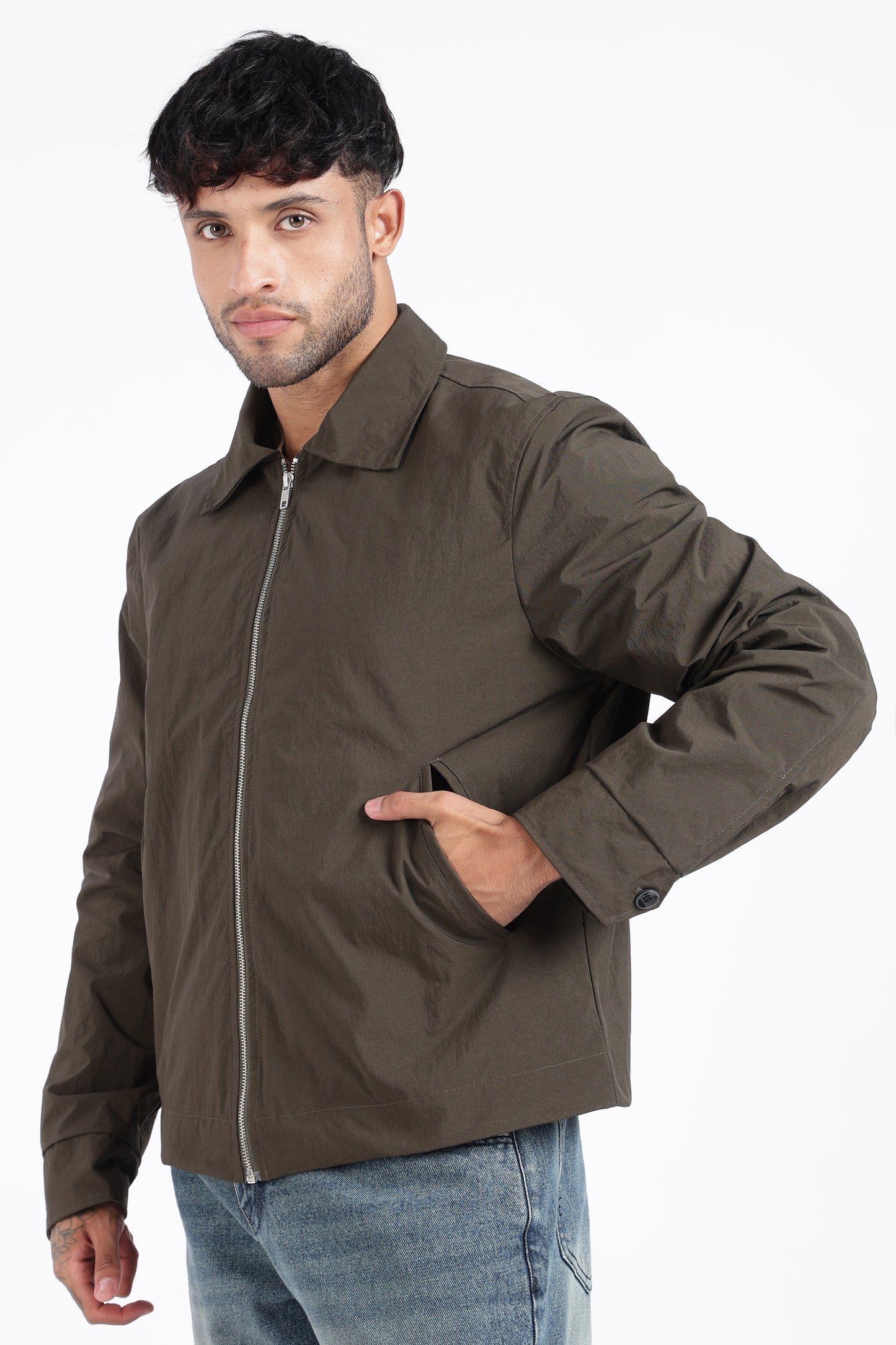 Premium Brown Wrinkle Designer Jacket
