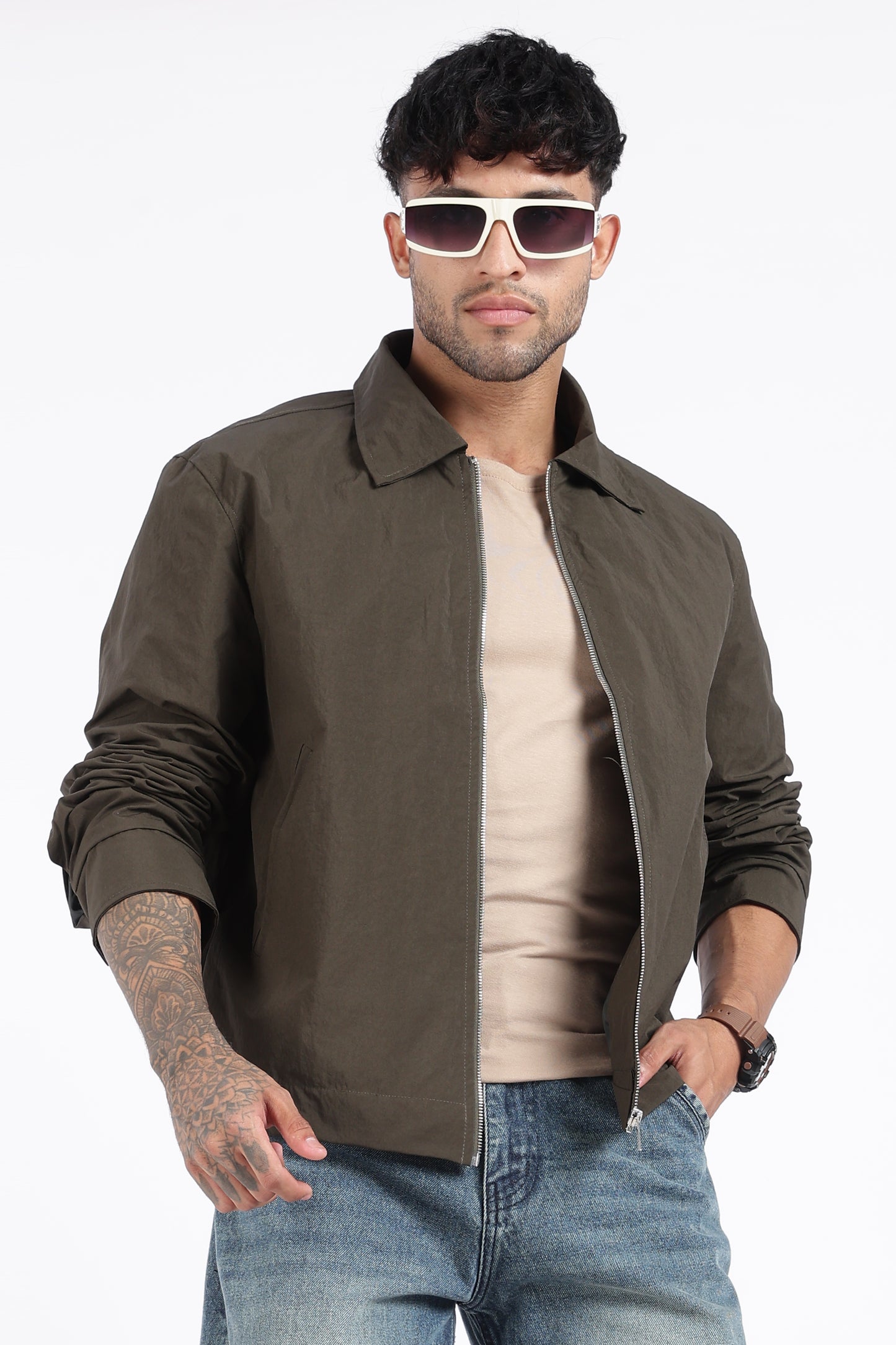Premium Brown Wrinkle Designer Jacket
