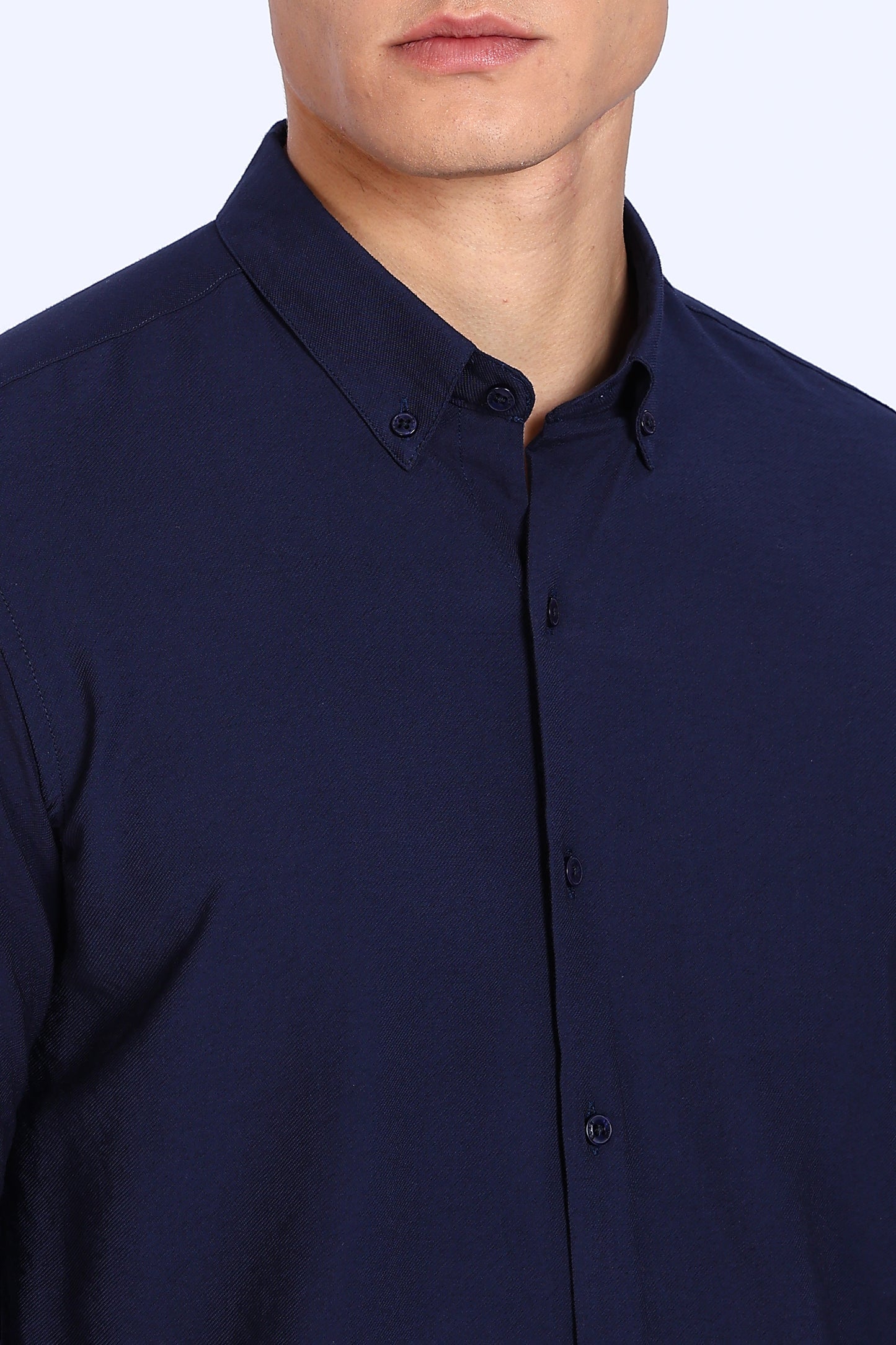 Slim Fit Navy Plain Linen Shirt