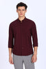 Regular Fit PLAIN BLEND Maroon LINEN SHIRT