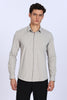 Regular Fit Light Grey Solid 4 Way Lycra Shirt