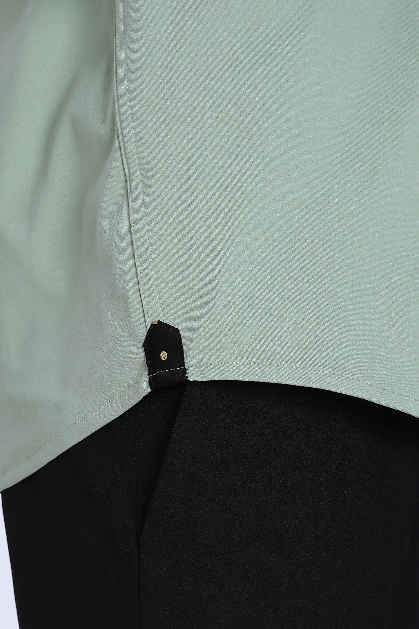 Regular Fit Pista Green 4 Way Lycra Solid Shirt