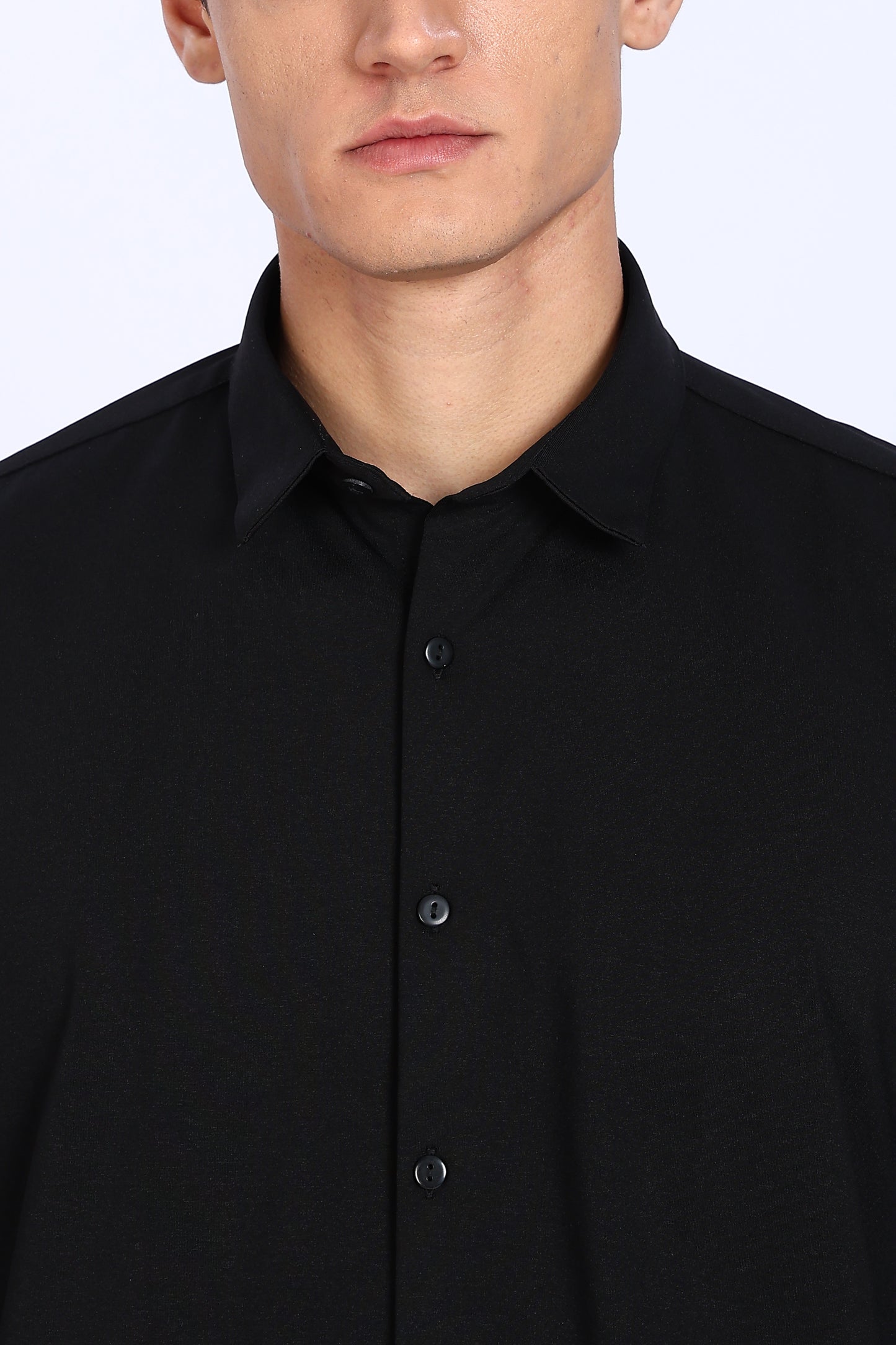 Regular Fit Black 4 Way Lycra Shirts