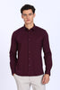 Regular Fit Maroon 4 Way Lycra Hybrid Shirt