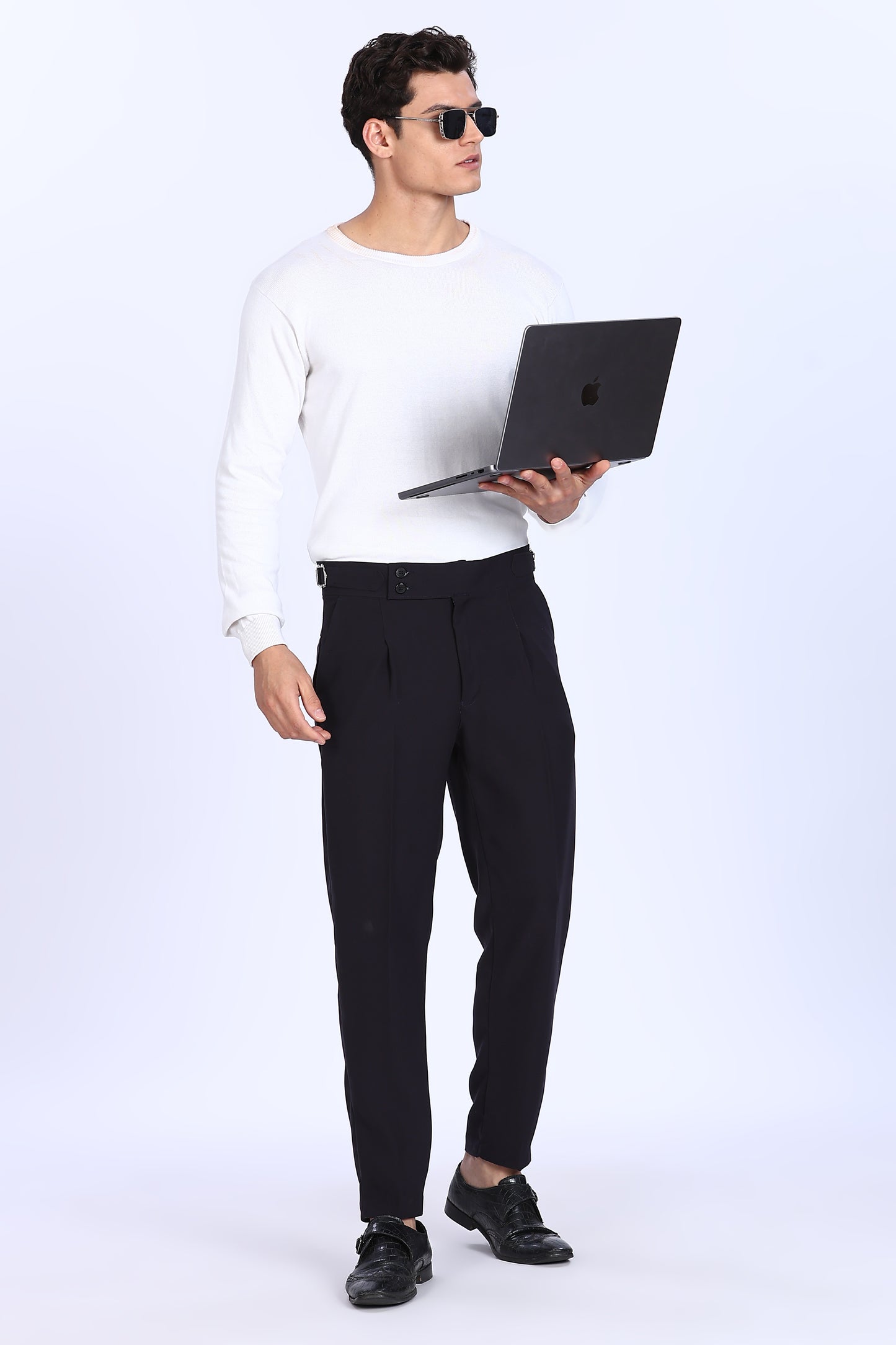 Regular Fit Black Armani Gurkha Pants