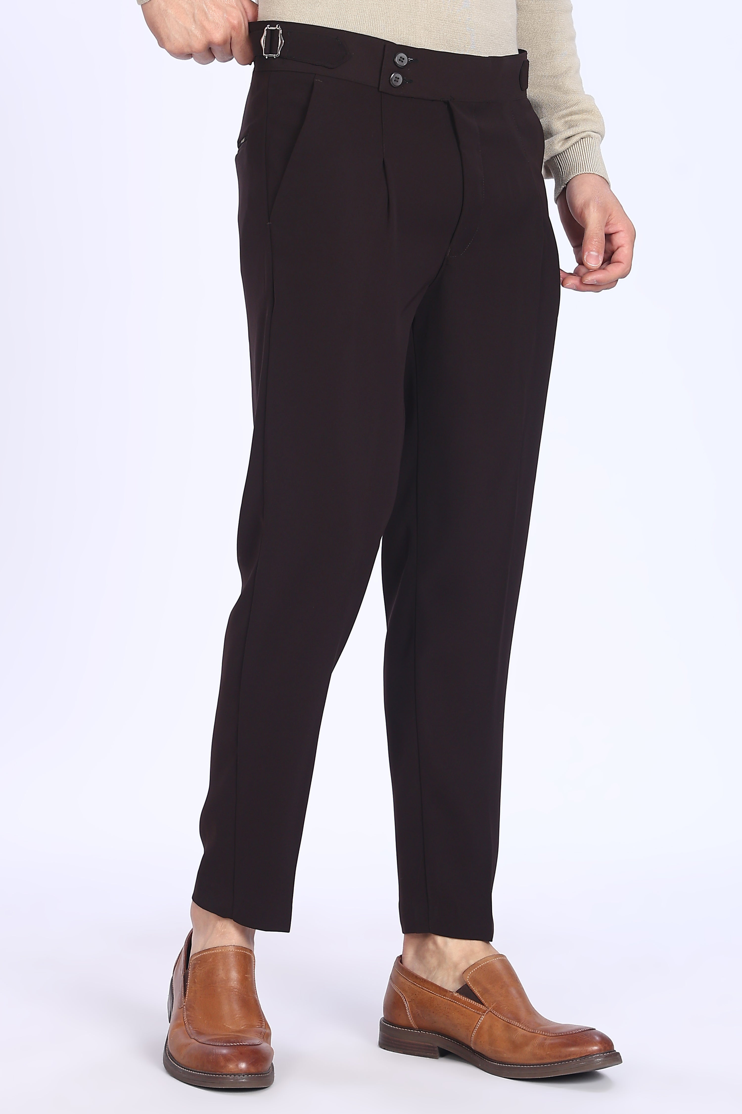 Regular Fit Deep Brown Armani Gurkha Trousers – Elan Clothing