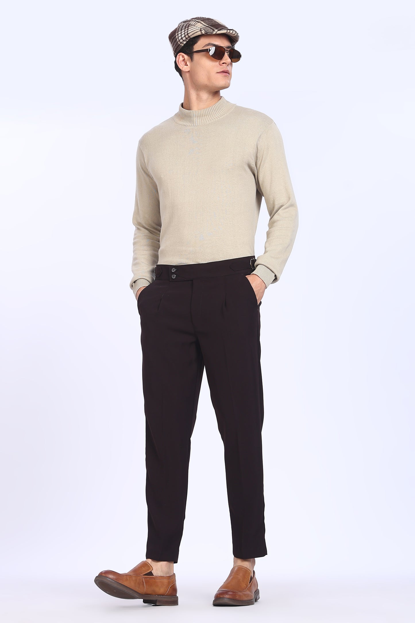 Regular Fit Deep Brown Armani Gurkha Trousers